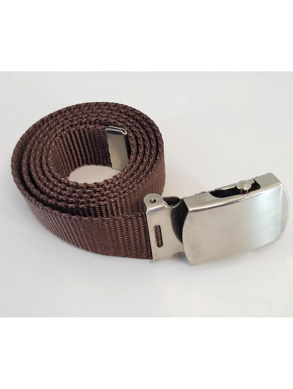Brown Nylon Skinny Belt 30
